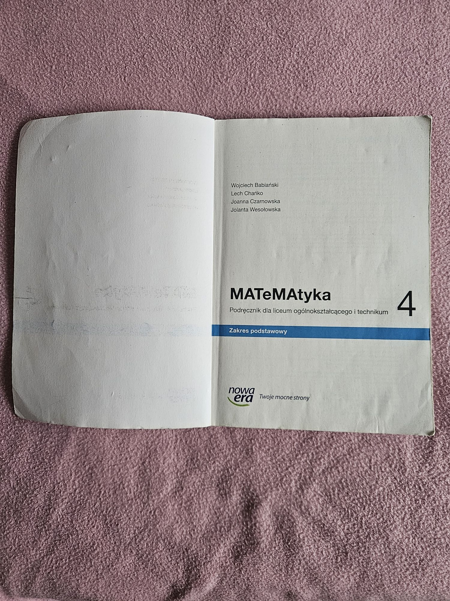 Matematyka 4 podręcznik zakres podstawowy Nowa Era