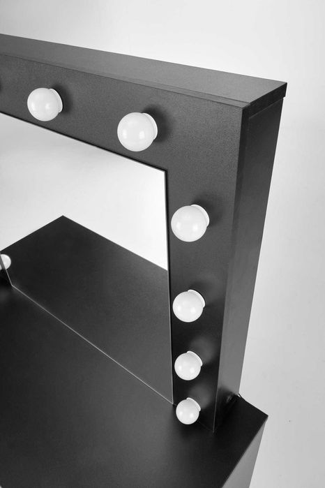 Toaletka kosmetyczna z oświetleniem led HOLLYWOOD czarna biała dąb