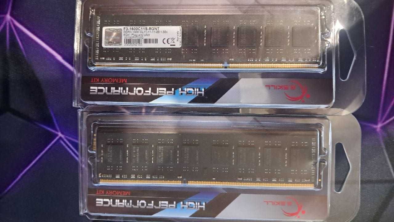 ОЗУ 16 Gb  gSkill DDR3 1600 8gb x2
