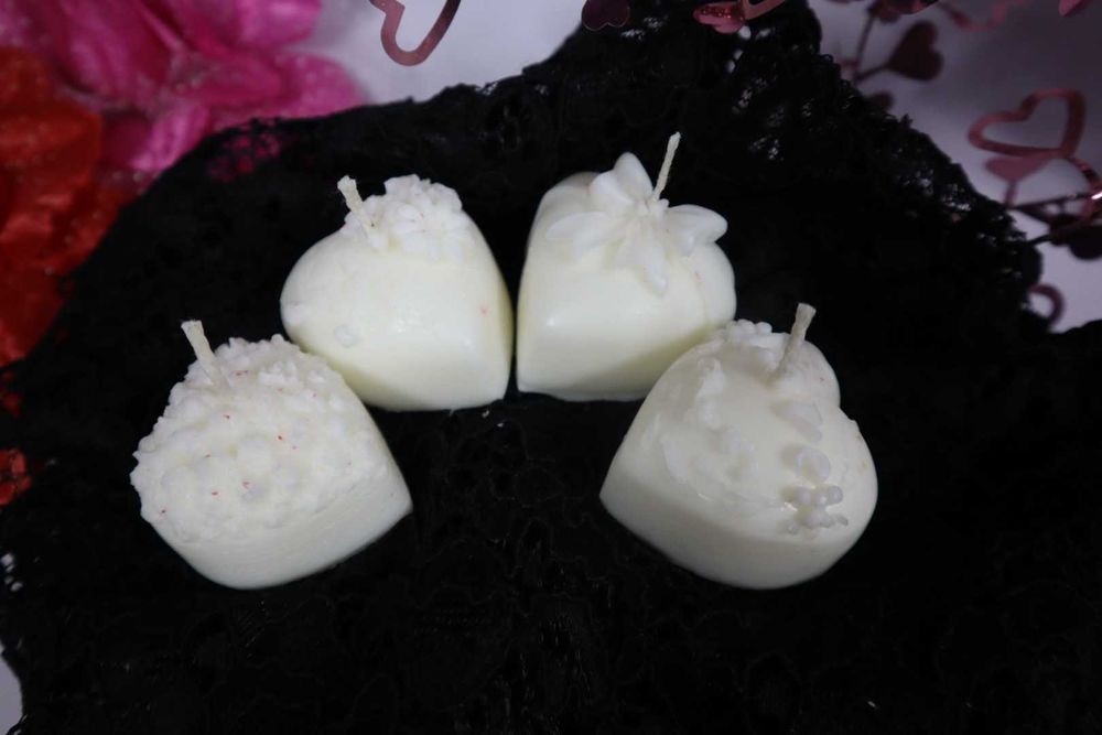 Zestaw czterech świec - serca