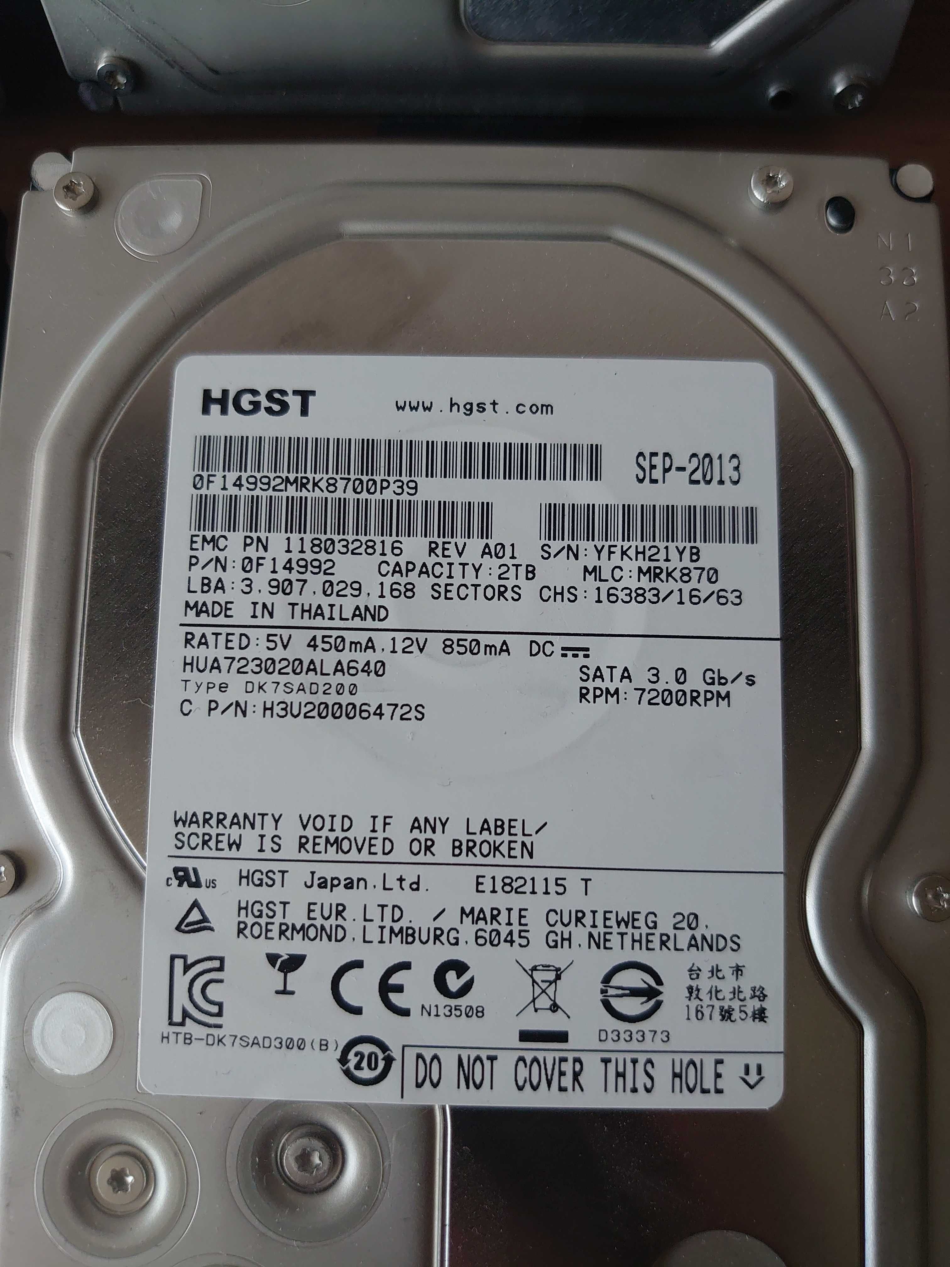 Dysk HGST 2000 GB 3,5" sata