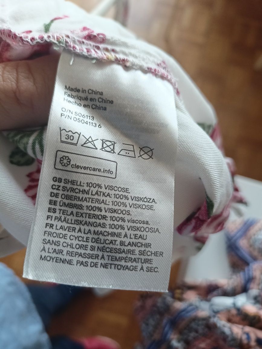 Krótka sukienka w kwiaty Boho h&m rozmiar XS 34