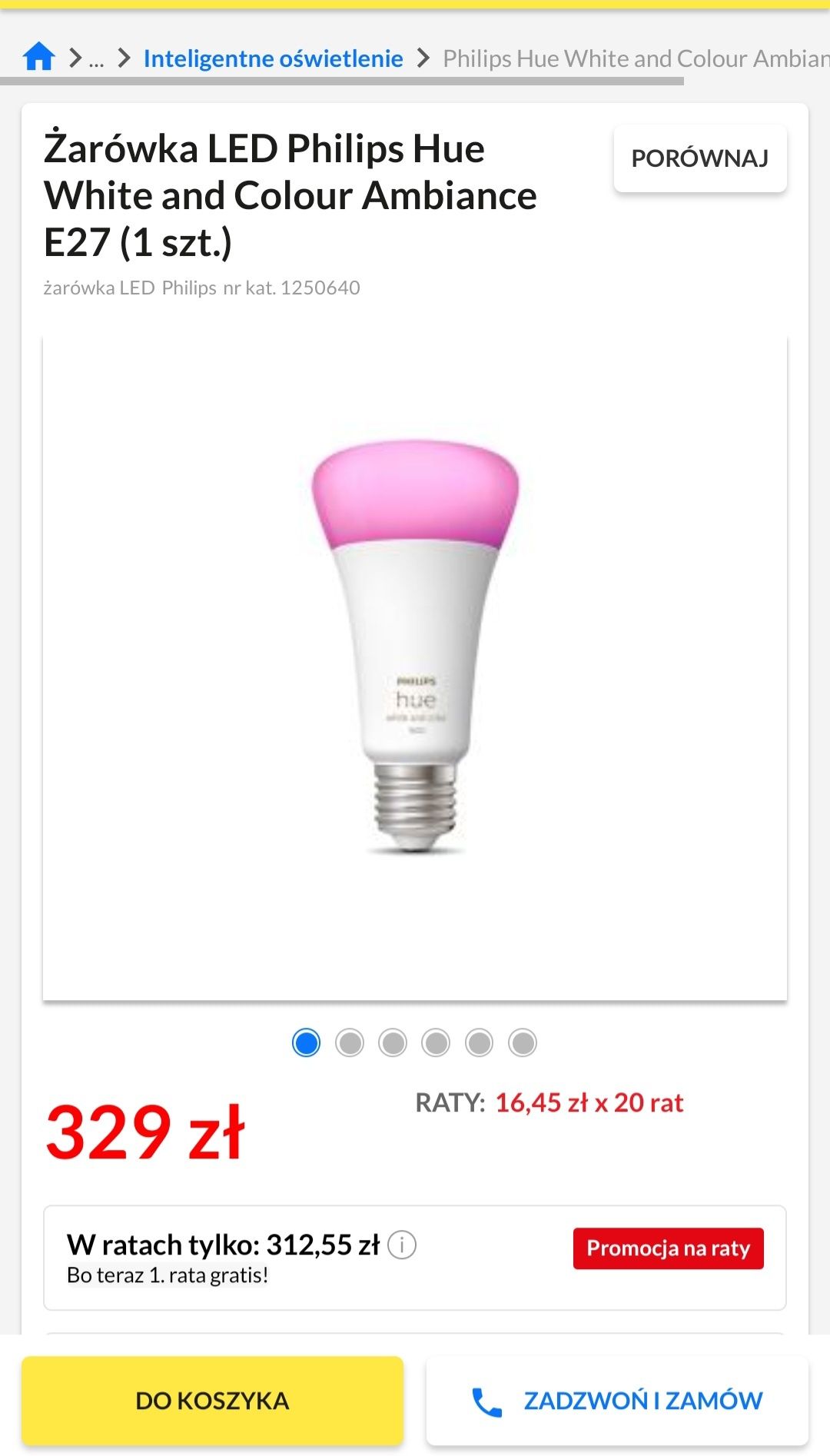 Żarówka LED Philips Hue White and Colour Ambiance E27