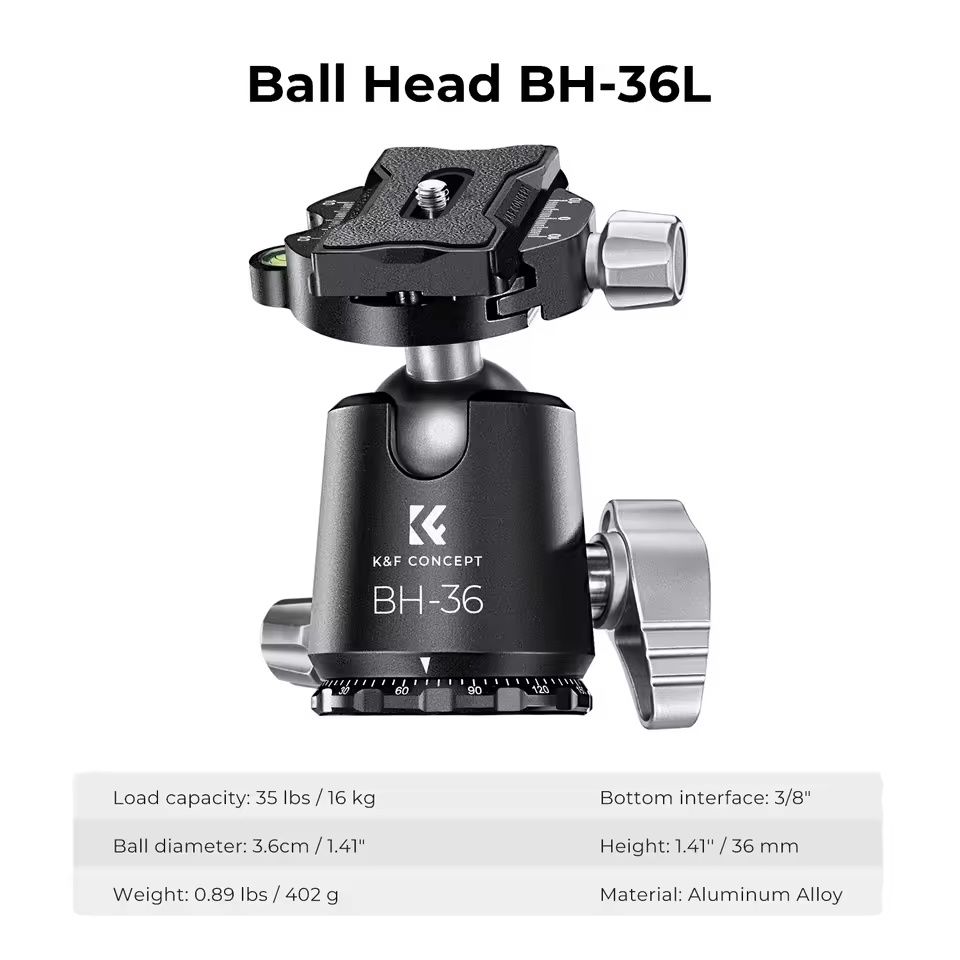 Tripé K&F + Head | NOVO
+
Head BH-36