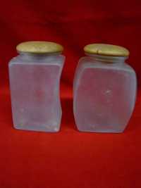 kolekcjonerski szklane pojemniki z pokrywką do przypraw 2sztuki