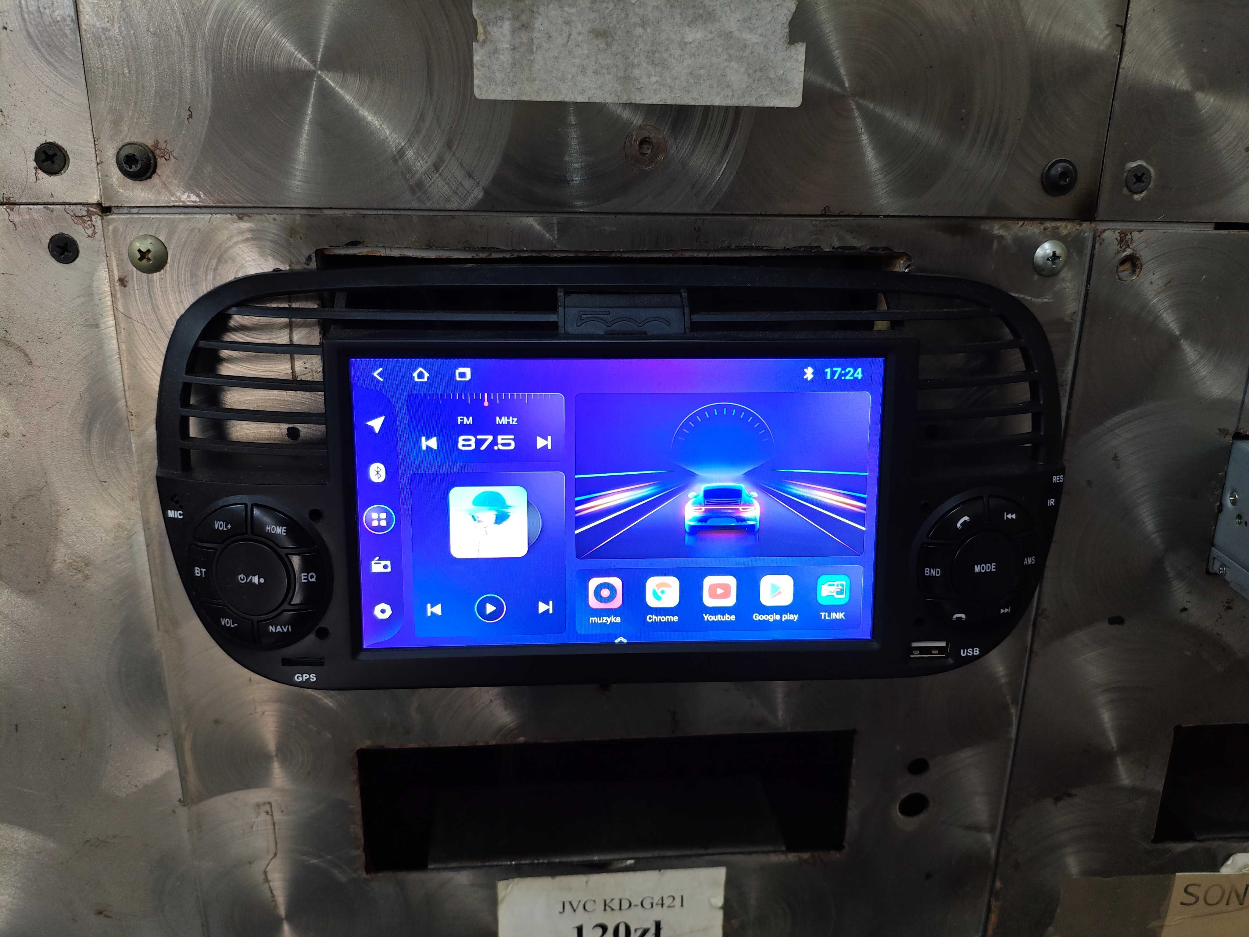 Radio Android Fiat 500 Dotykowy wyświetlacz BT USB