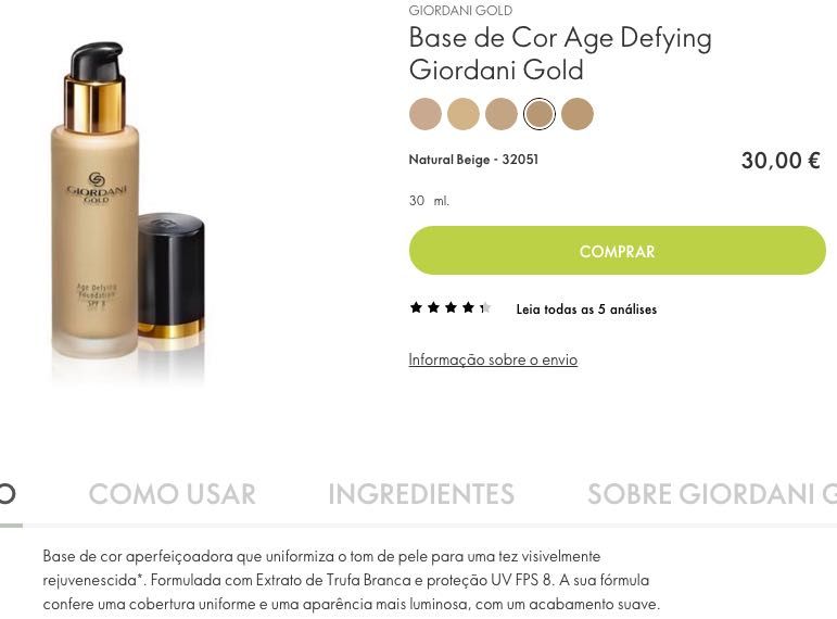 Base Giordani Gold (Vários Tons)