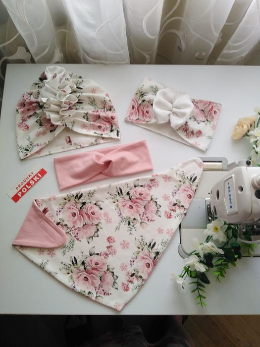 Szeroka opaska na głowę dziecięca ~~ turbanowa ~~ hand made