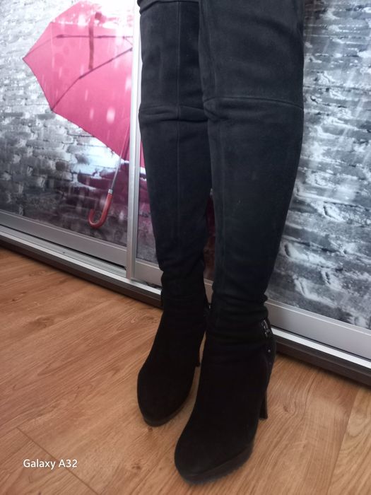 Чобітки ботфорди замшеві європейки 200грн.