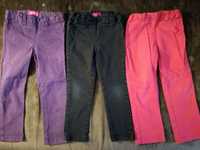 3 x kolorowe dżinsy, spodnie jeansowe, r.92-98
