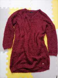 Bordowy sweterek sukienka Mohito M