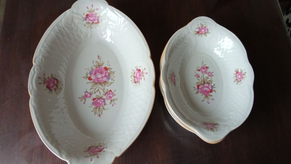 Салатниці овальні,  фарфор