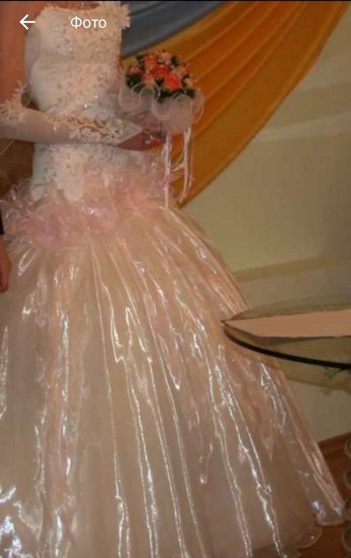 Платье свадебное шампань