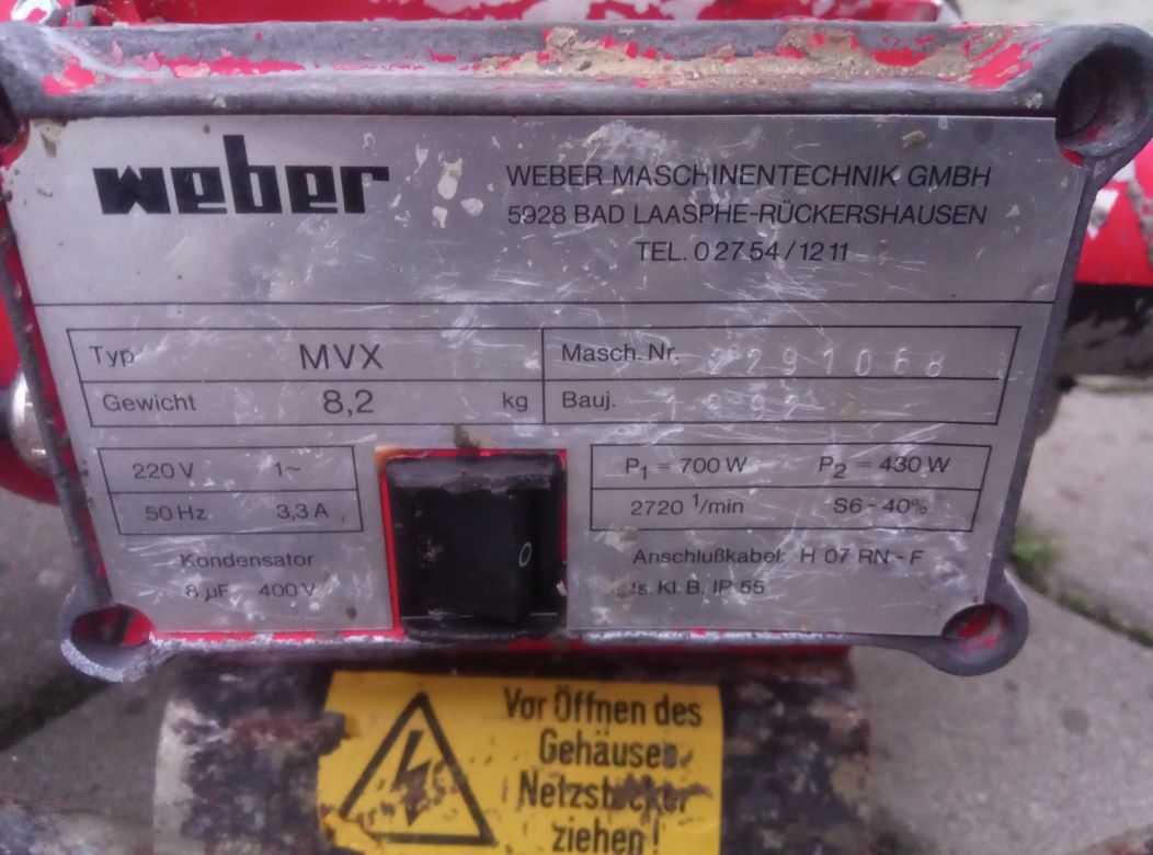 Wibrator do betonu buława wibracyjna Weber MVX