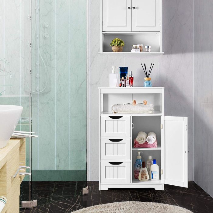 Szafka łazienkowa z szufladami komoda półka 55,5x29,5x86,5 cm WADA
