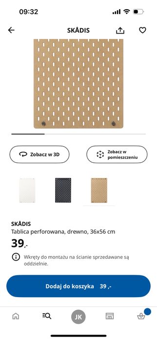 Tablica perforowana IKEA wraz z elementami