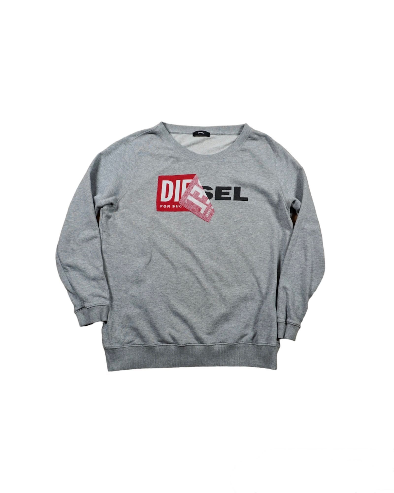 Diesel bluza damska  L logo szara crewneck