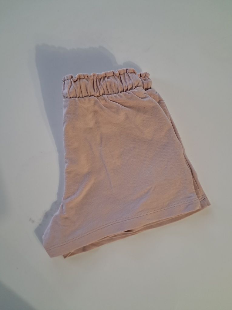 Spodenki bawełniane szorty H&M rozmiar 140 pudrowy róż
