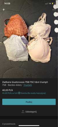 Zadbane biustonosze 75B/75C (dla mamy, hm mama)