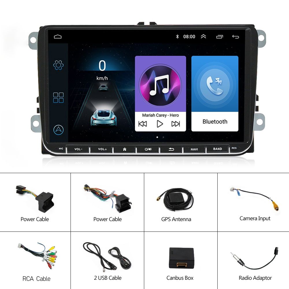 Rádio android 2din 2/32gb 9" Volkswagen skoda seat gps wifi BT NOVO