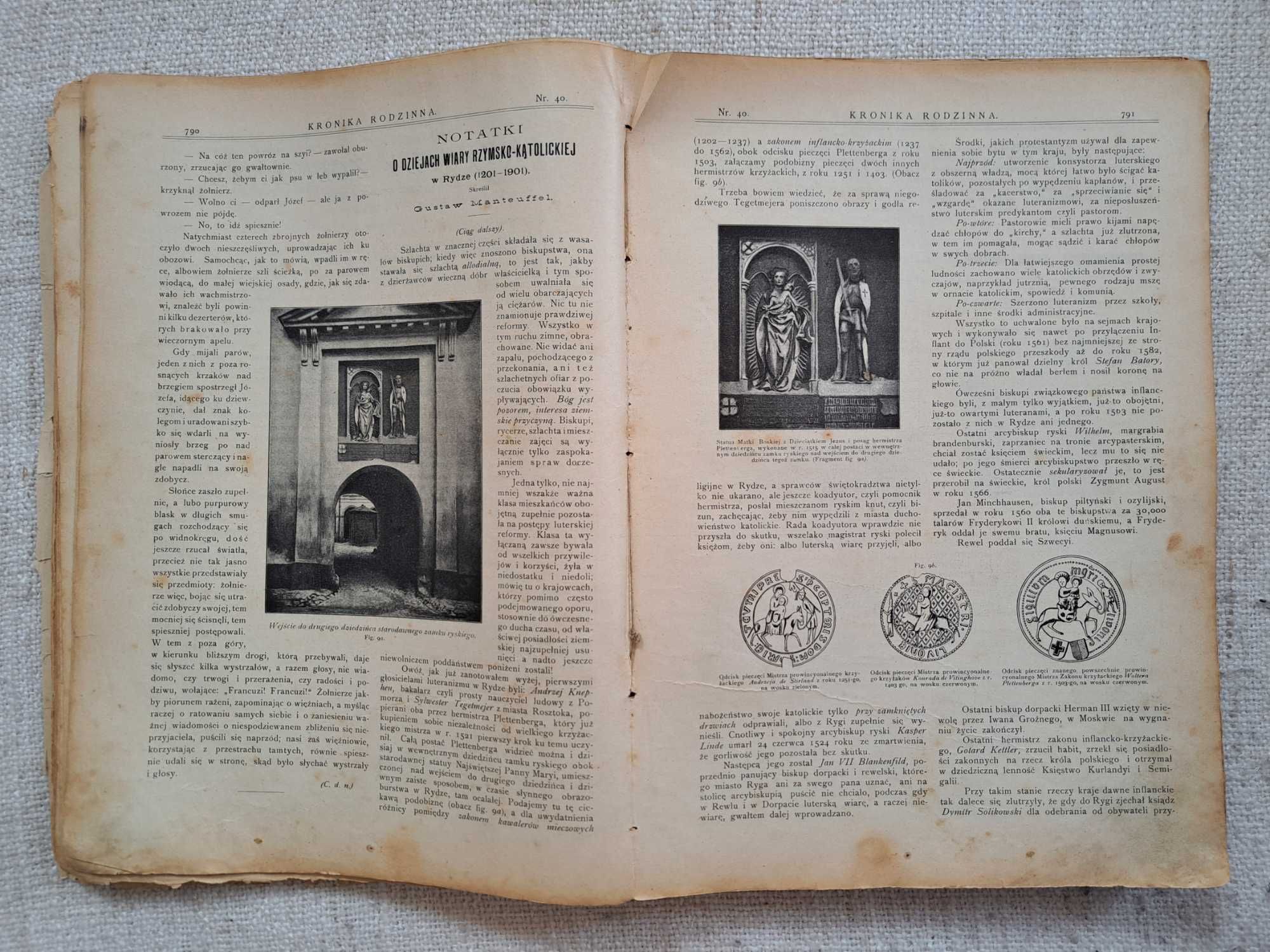 1901 rok. Kronika Rodzinna. Tygodnik Ilustrowany. 42 szt.