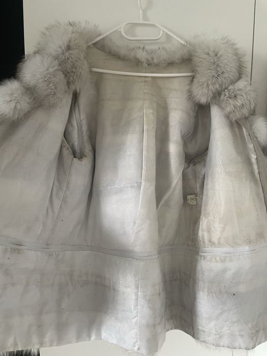 Futro naturalne, futro z bialego lisa 4 w 1