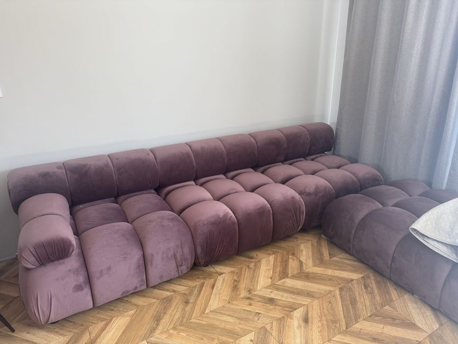 Bellis naroznik brudny roz sofa modulowa naroznik nowy