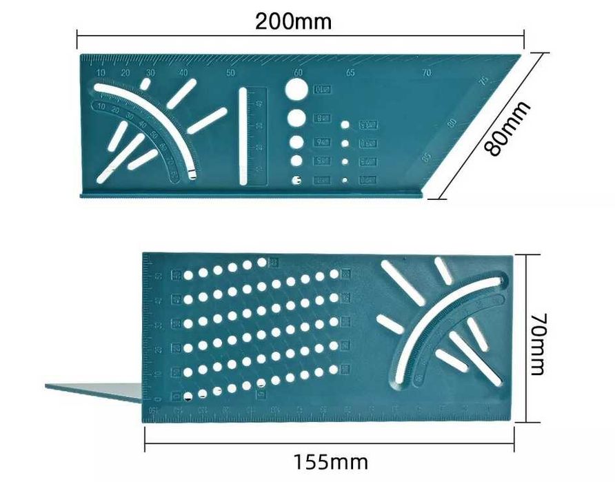 KĄTOWNIK JAPOŃSKI STOLARSKI 3D Przymiar Miara Kątomierz Znacznik