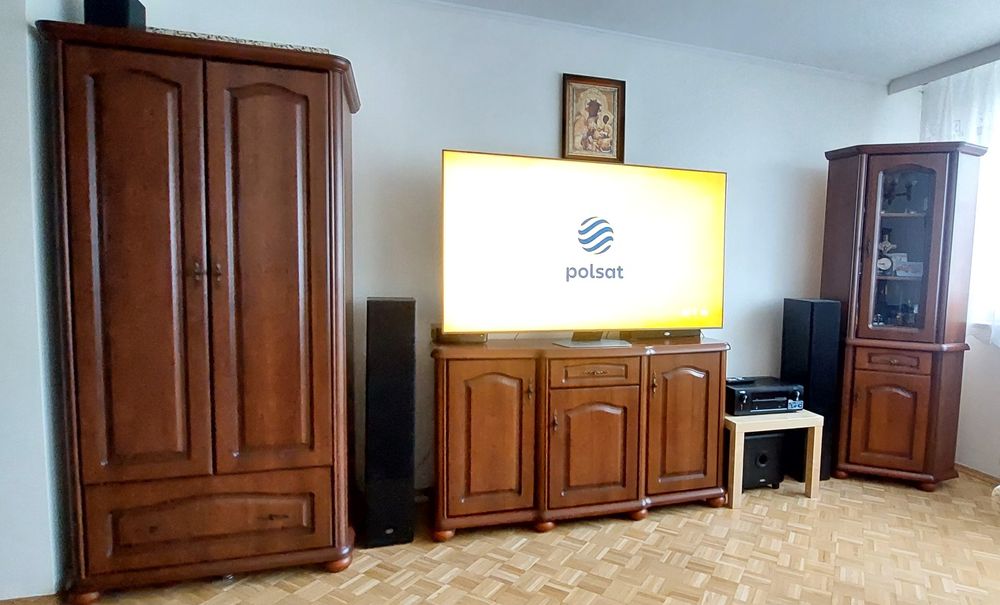 Zestaw mebli BRW szafa, komoda, witryna, lustro