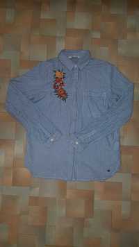 Рубашка в школу Tiffosi 11-12 лет 152 см в полоску с вышивкой