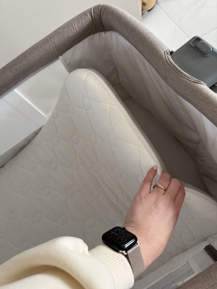 Kinderkraft, Neste Grow, łóżeczko dostawne, Beige