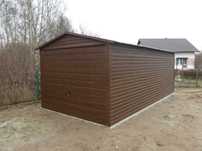 Premium 3x5 garaż blaszany drewnopodobny z transportem