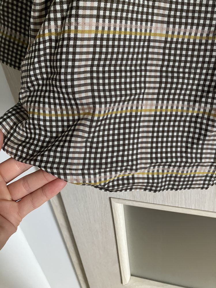 marynarka w krstke h&m szara żółta