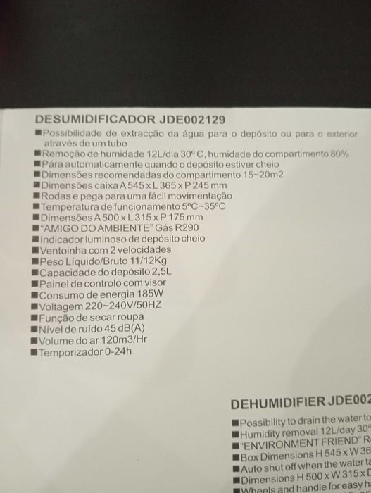 Desumidificador Jocel