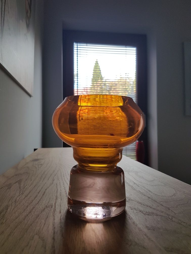 Wazonik świecznik żelek szkło vintage