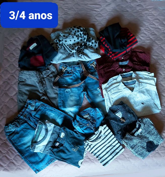 4 Lotes de roupa criança dos 2 aos 5 anos.
