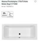 Nowa Wanna Modo wym. 170x75 odpływ środek