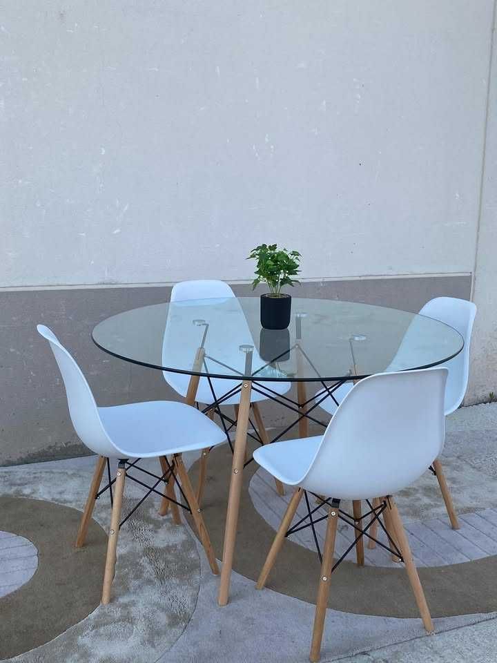 oferta mesa redonda + 4 cadeiras novas envio gratis