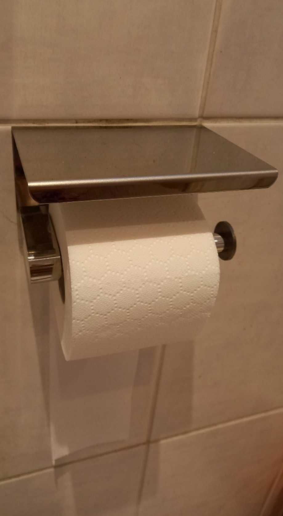 Uchwyt na Papier Toaletowy Z Półką Chrom Loft WC