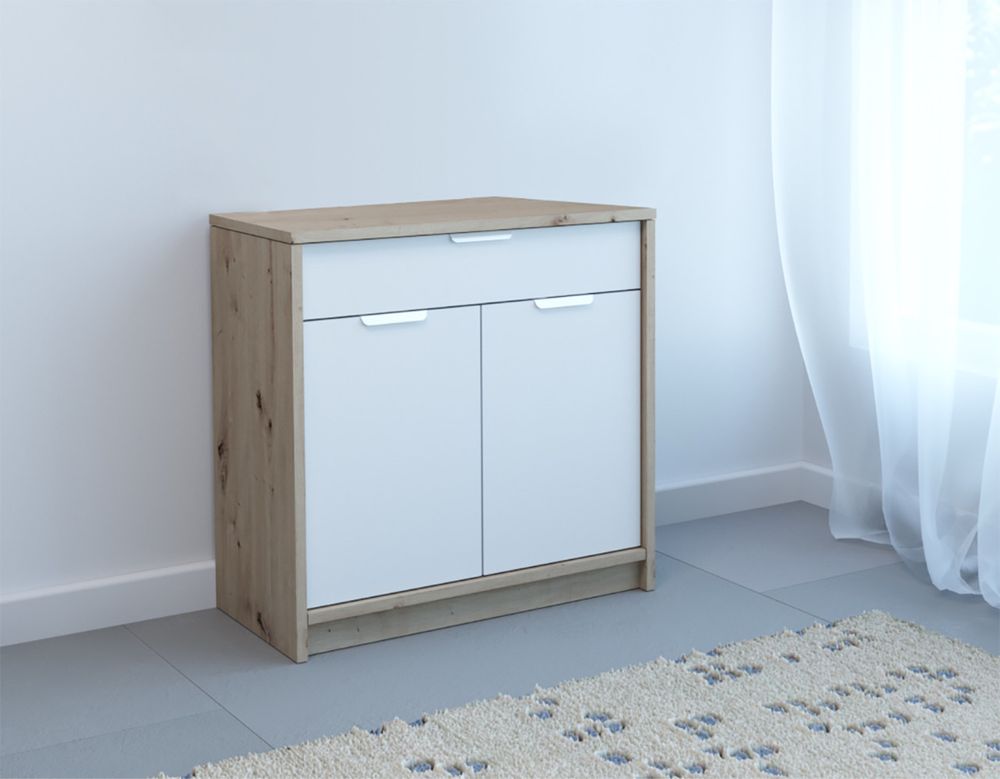 Nowa pojemna komoda w kolorze bialym / dąb artisan