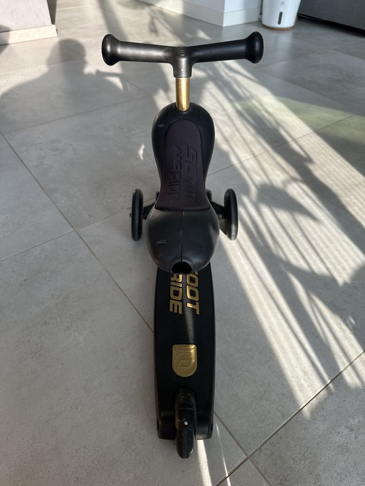 ScootAndRide Highwaykick jeździk i hulajnoga 2w1 GOLD + kask