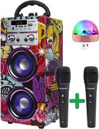 Dynasonic Karaoke, Lampa, 2 Mikrofony, Radio, Bluetooth, Usb, 20H