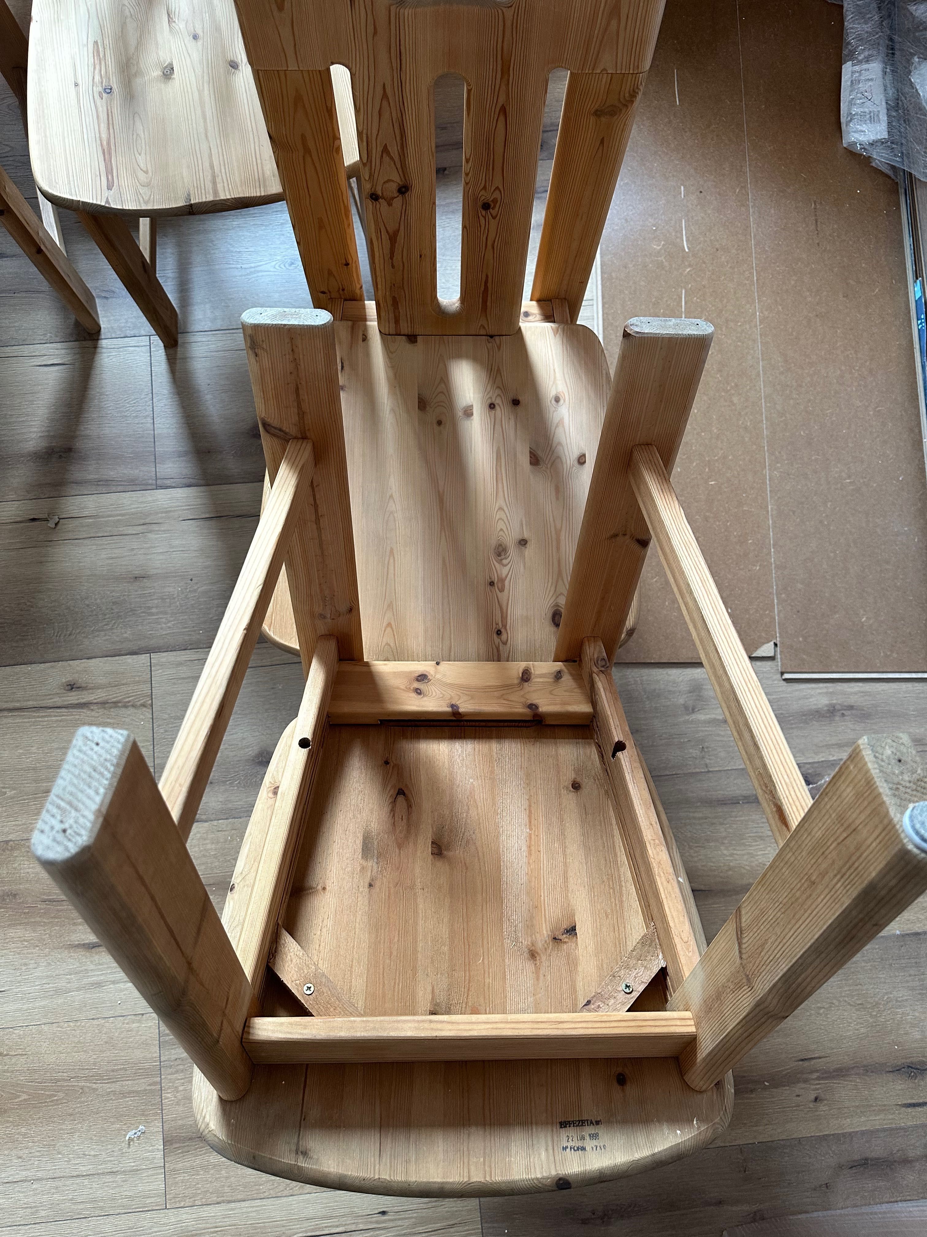 Komplet 6 włoskich krzeseł lite drewno