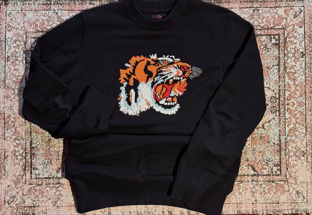 Светр Devil Advocate у стилі Gucci з тигром | Розмір L (фактично M)