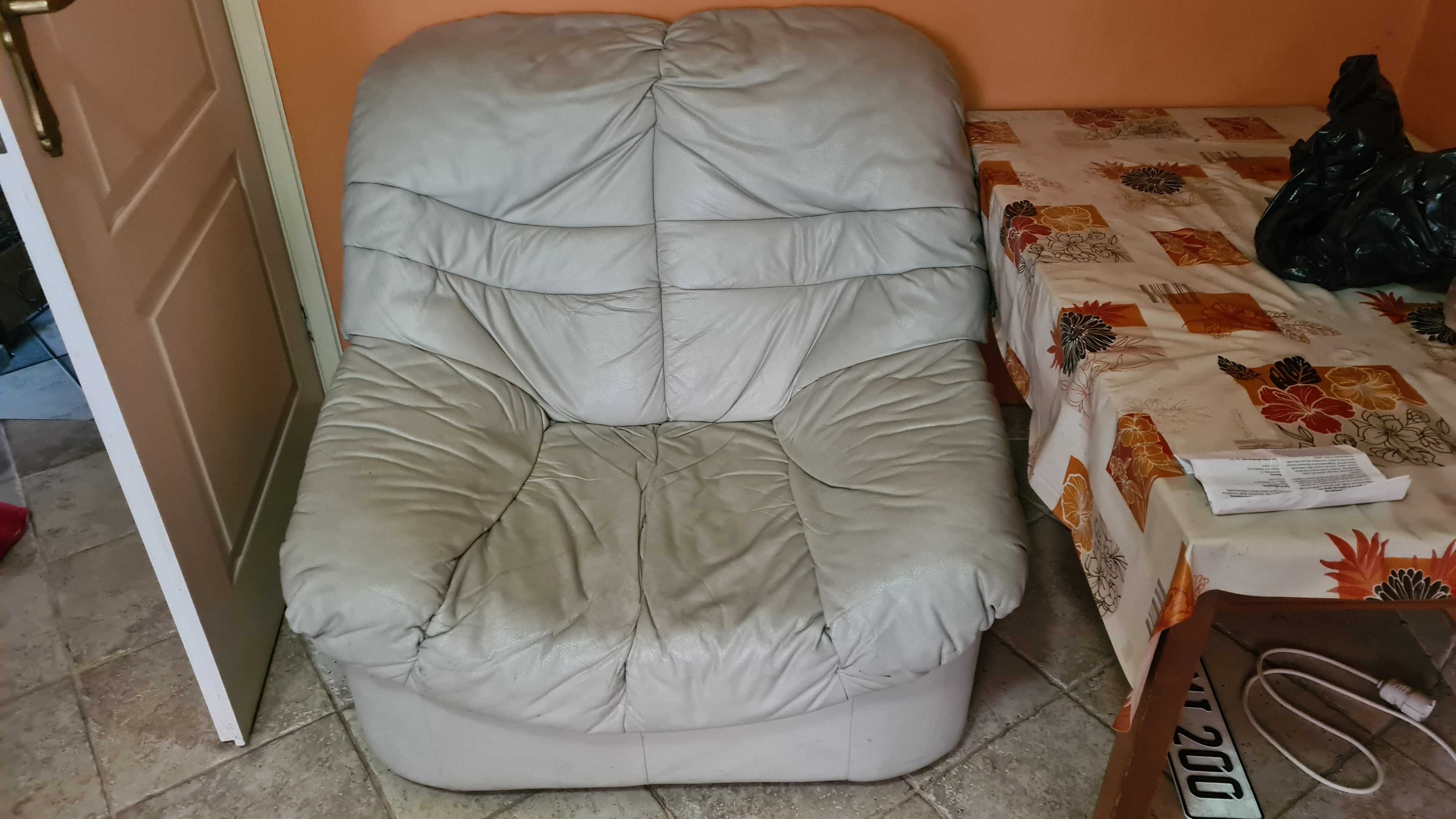 Sofa dwuosobowa+fotel skórzane