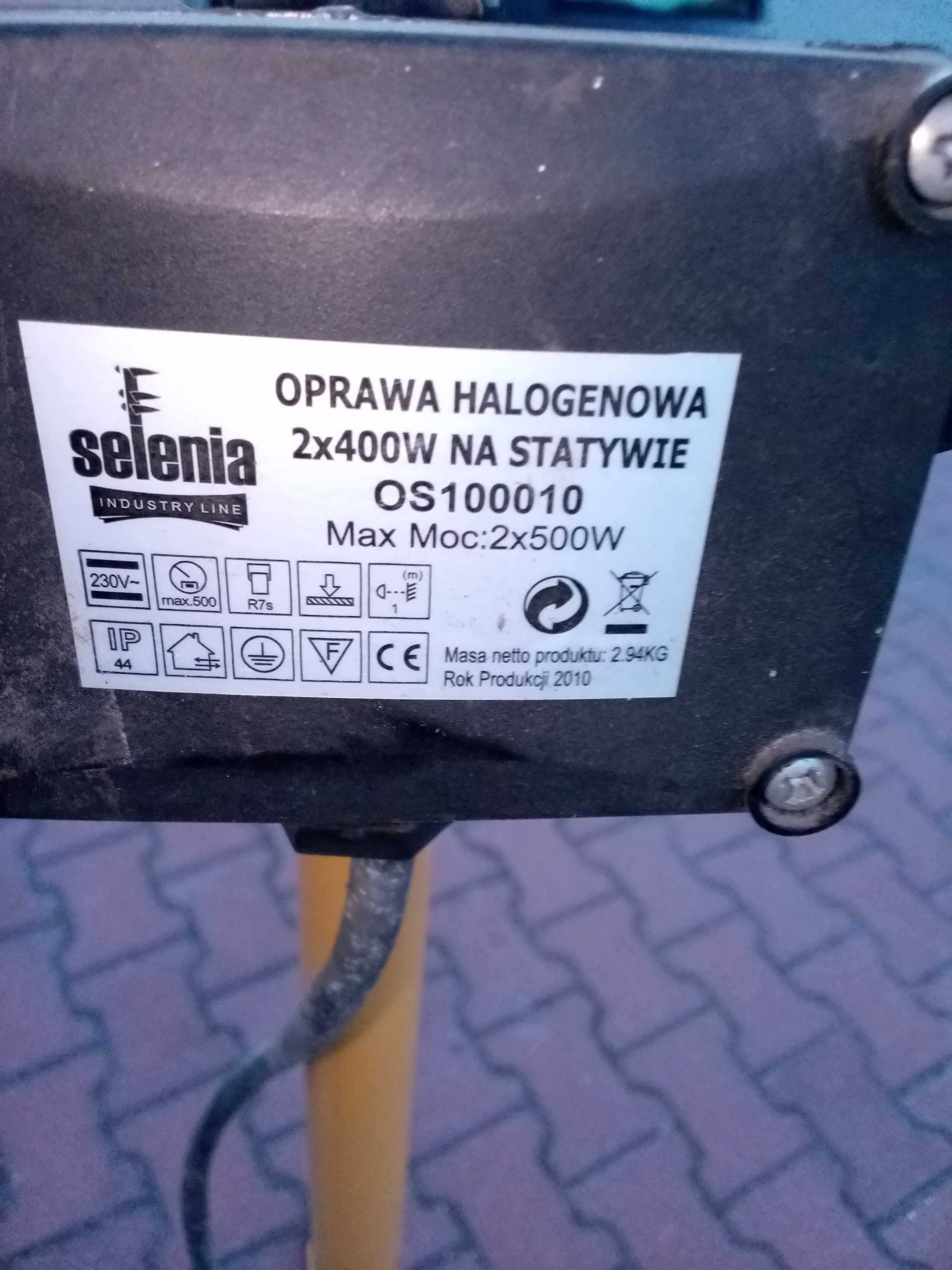 Najaśnica halogenowa na statywie 2 x500W 230V