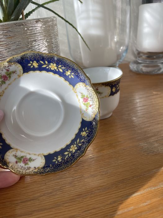 Кістяний фарфор чашки з блюдцем