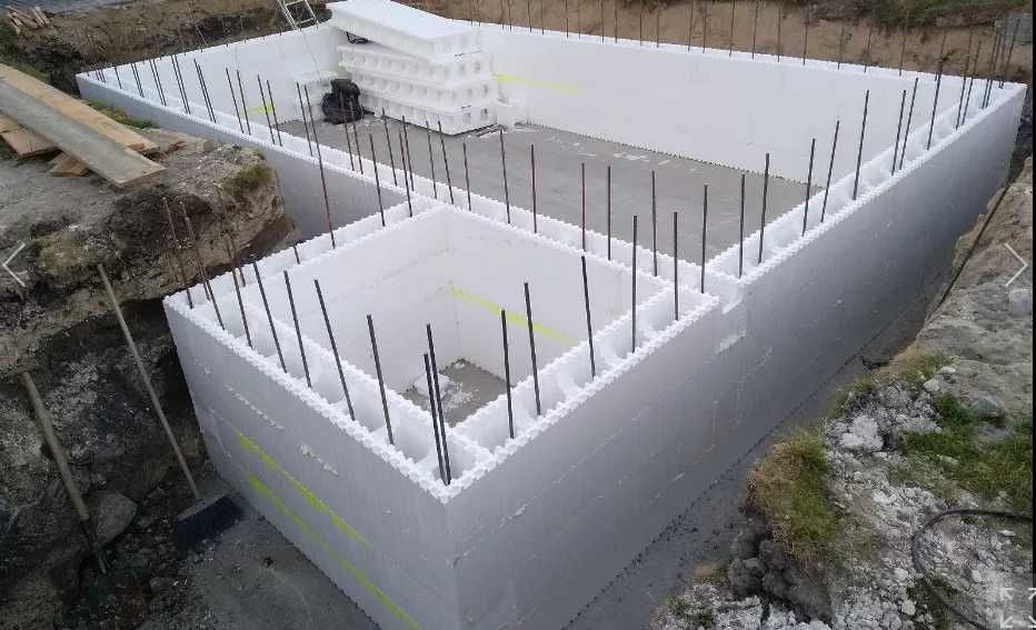 Basen 7m x 3,5m x 1,5m Komplet Zestaw Bloczków Styropianowych