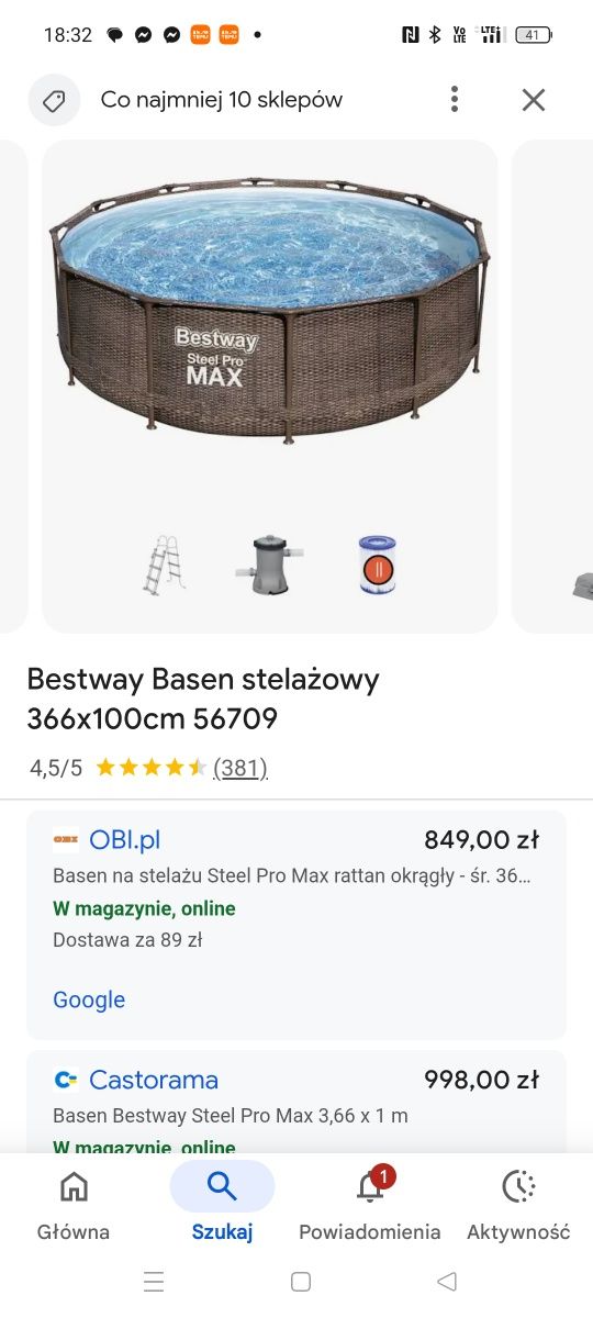 basen stelażowy stan idealny