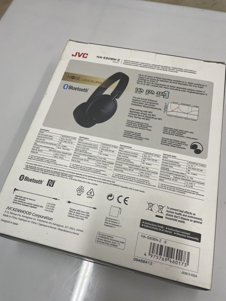 Auscultadores JVC HA-S90BN-Z Noise Cancelling